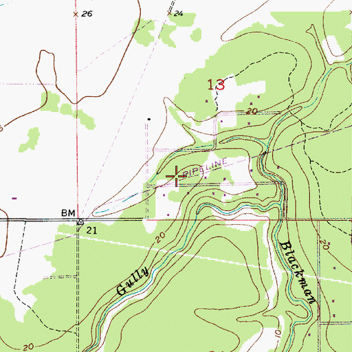 Topographic Map of Calcasieu Parish Ward 1 Fire Protection District 1, LA