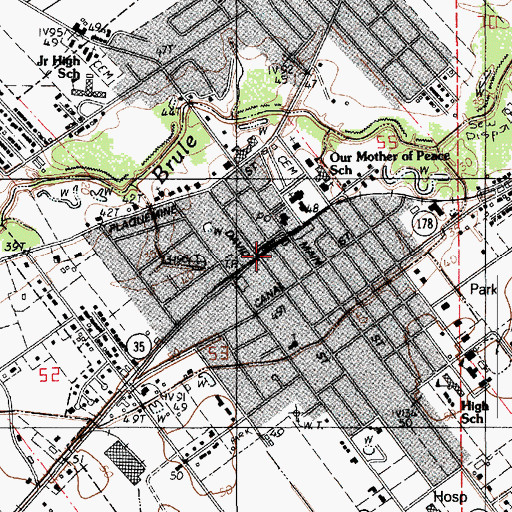 Topographic Map of Church Point Volunteer Fire Department, LA