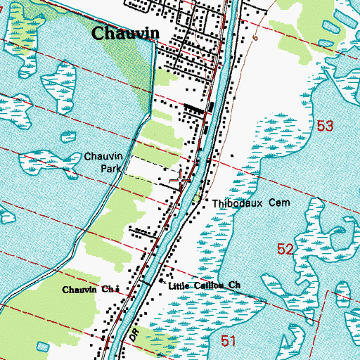 Topographic Map of Little Caillou Volunteer Fire Department Station 2, LA