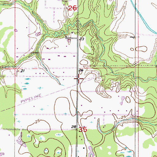 Topographic Map of Ward 1 Fire District Sutherland Station, LA