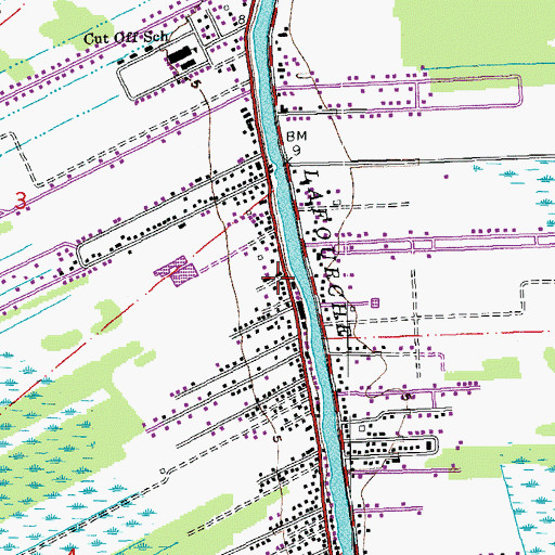 Topographic Map of Lafourche Parish Fire District 3 West Cut Off Station, LA