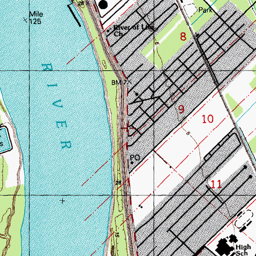 Topographic Map of East Saint Charles Volunteer Fire Department Station 1, LA