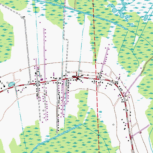 Topographic Map of Vacherie Gheens Volunteer Fire Department, LA