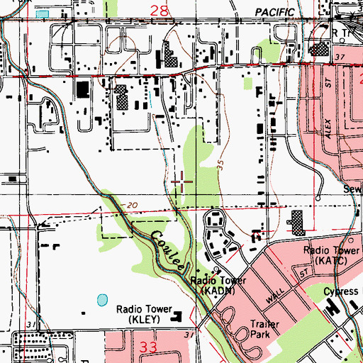 Topographic Map of Lafayette Fire Department Station 11, LA