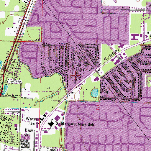 Topographic Map of Saint Tammany Parish Fire District 1 Station 3, LA