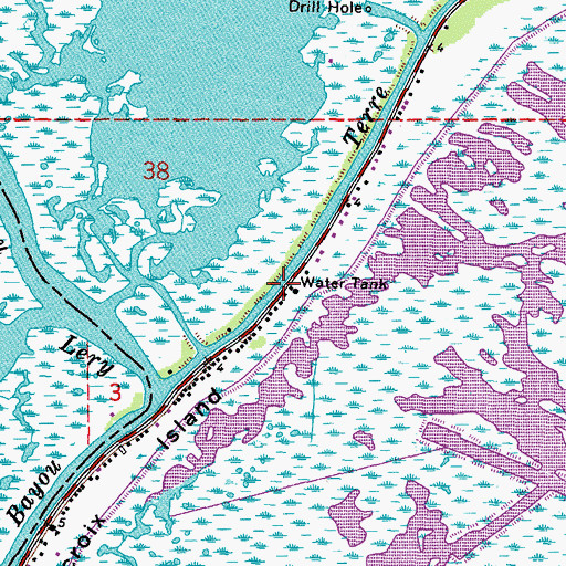 Topographic Map of Saint Bernard Parish Fire Department Station 12, LA