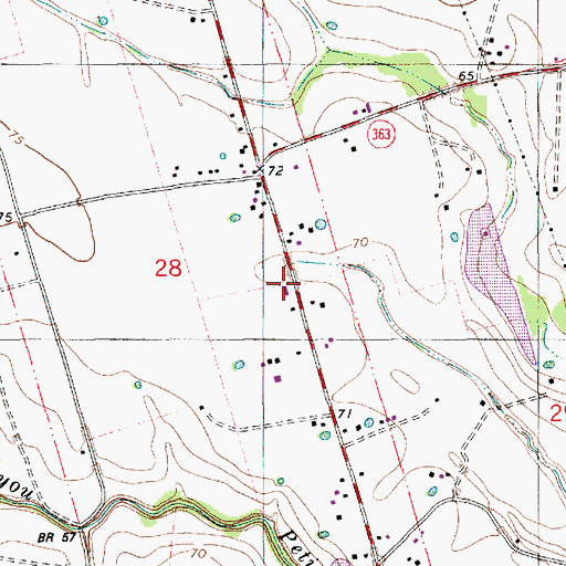 Topographic Map of Faubourg Volunteer Fire Department, LA