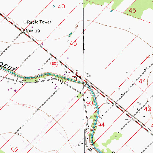 Topographic Map of Saint Landry Parish Fire District 3 Station 9, LA