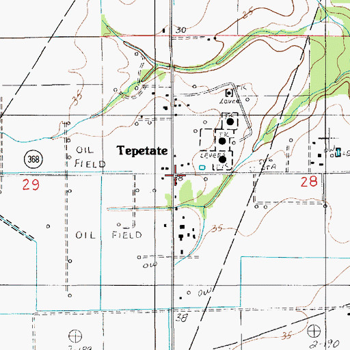 Topographic Map of Acadia - Evangeline Fire Protection District Tepetate, LA