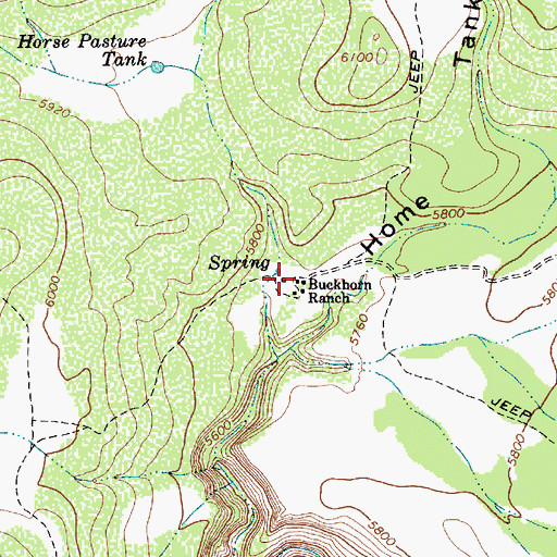 Topographic Map of Buckhorn Ranch, AZ