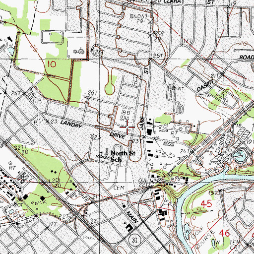 Topographic Map of New Iberia Fire Department Station 4, LA