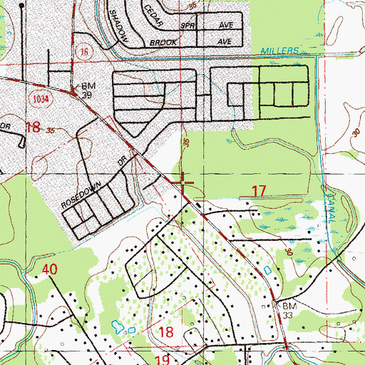 Topographic Map of Livingston Parish Fire Protection District 5, LA