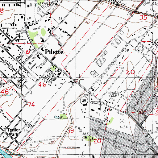 Topographic Map of Lafayette Fire Department Station 10, LA