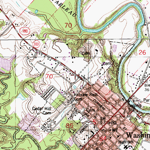 Topographic Map of Saint Landry Parish Fire District 3 Station 3, LA