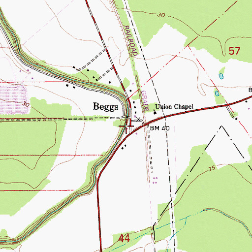 Topographic Map of Saint Landry Parish Fire District 3 Station 7, LA