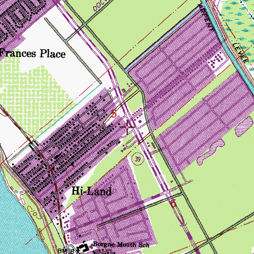 Topographic Map of Saint Bernard Parish Fire Department Station 7, LA