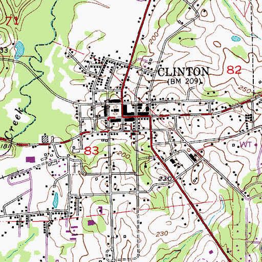 Topographic Map of Clinton Volunteer Fire and Rescue, LA