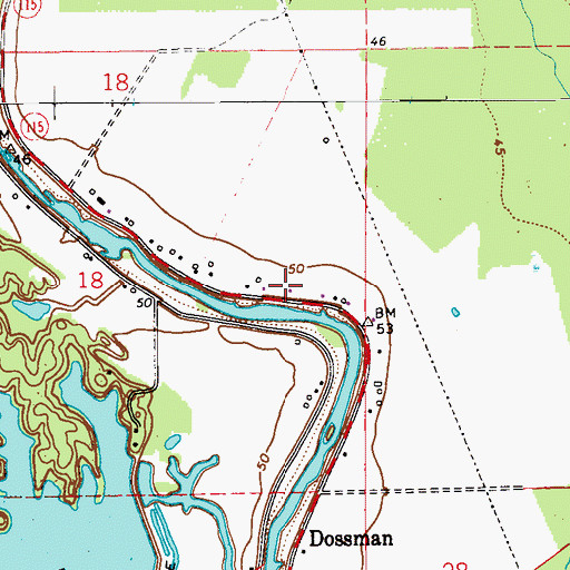 Topographic Map of Saint Landry Volunteer Fire Department, LA