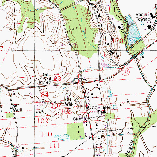 Topographic Map of Saint Landry Parish Fire District 3 Station 5, LA