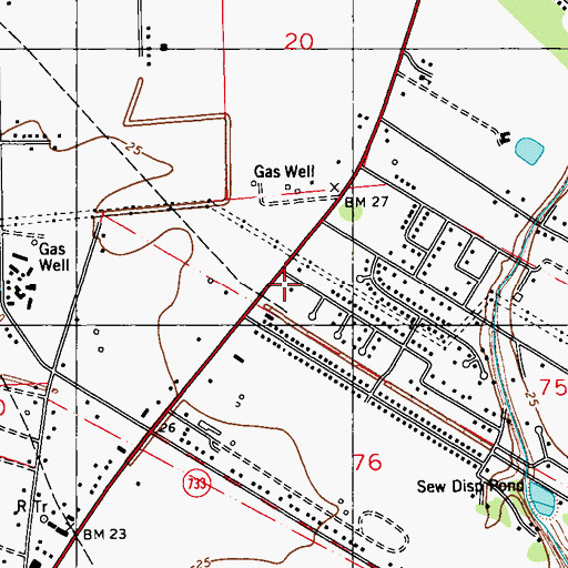 Topographic Map of Lafayette Fire Department Station 13, LA