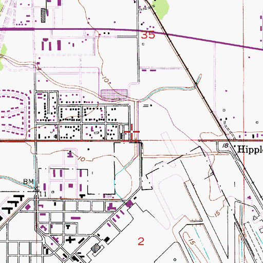 Topographic Map of Lake Charles Fire Station 2, LA