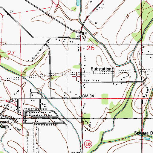 Topographic Map of Lafayette Fire Department Station 12, LA