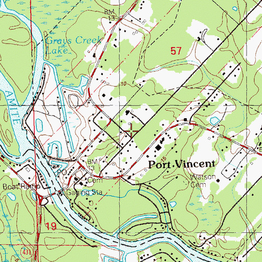 Topographic Map of Livingston Parish Fire Protection District 4, LA