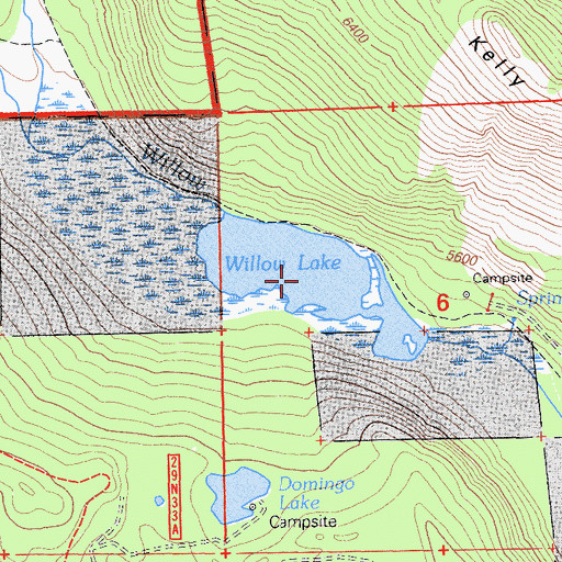 Topographic Map of Willow Lake, CA