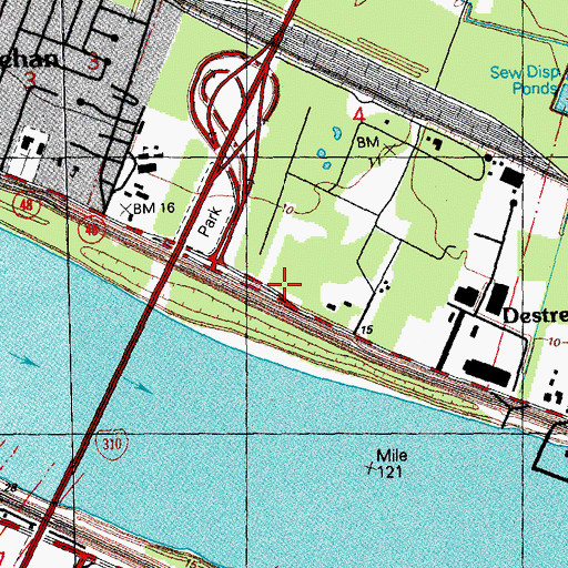 Topographic Map of East Saint Charles Volunteer Fire Department, LA