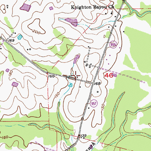 Topographic Map of Ethel Volunteer Fire Department, LA