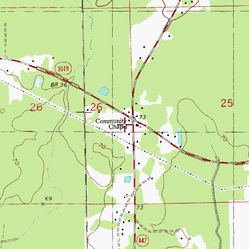 Topographic Map of Livingston Parish Fire Protection District 4, LA