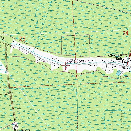 Topographic Map of Choctaw Volunteer Fire Department Station  Number 1, LA