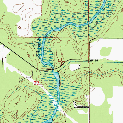 Topographic Map of Hecker Volunteer Fire Department, LA