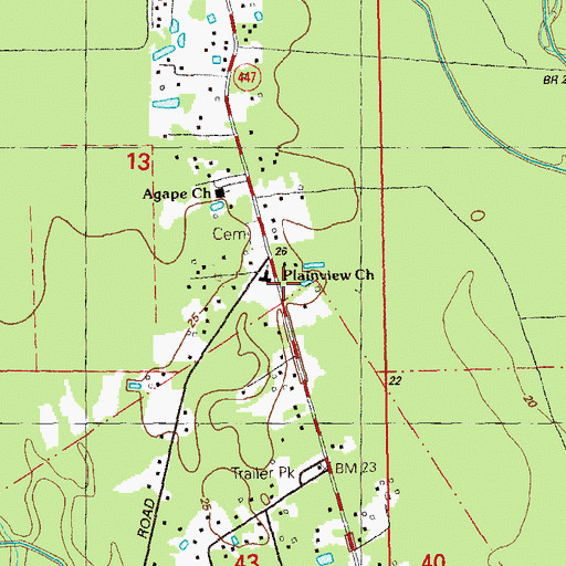 Topographic Map of Livingston Parish Fire Protection District 4, LA