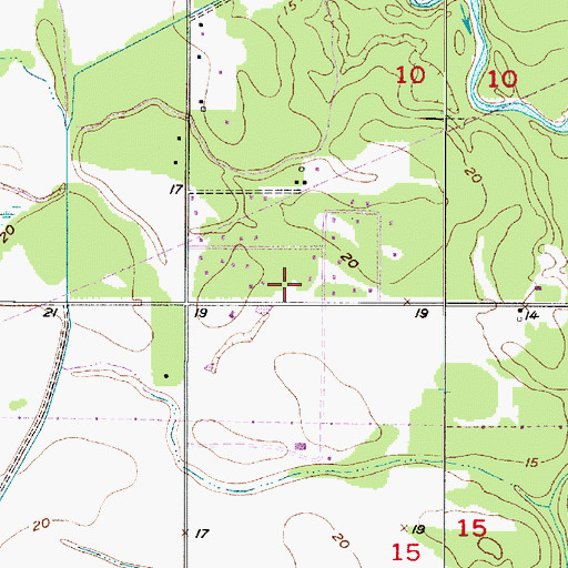 Topographic Map of Houston River Volunteer Fire Department, LA