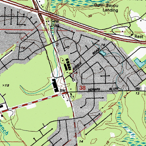 Topographic Map of Saint Tammany Parish Fire District 1 Station 4, LA