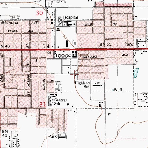 Topographic Map of Eunice Fire Department Station 2, LA