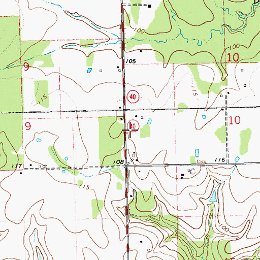 Topographic Map of Loranger Volunteer Fire Department, LA