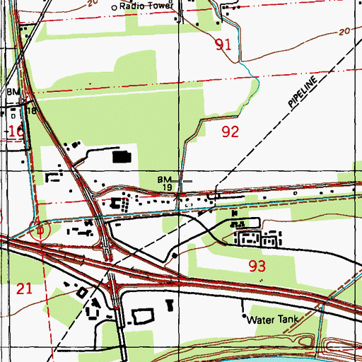 Topographic Map of Port Allen Fire Department Station 2, LA