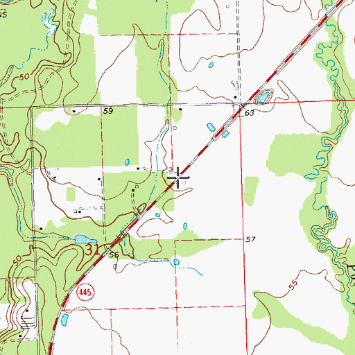 Topographic Map of Husser Volunteer Fire Department Station 2, LA