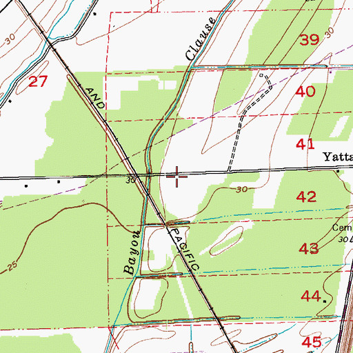 Topographic Map of Rosehill Volunteer Fire Department Station 2, LA