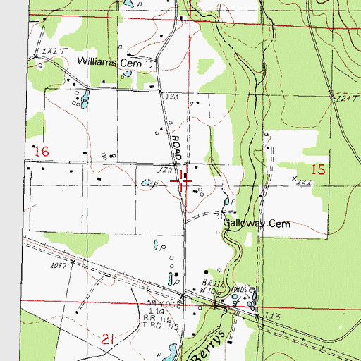 Topographic Map of Washington Parish Fire District 7 Station 1, LA