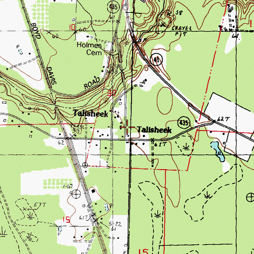Topographic Map of Talisheek Fire and Rescue, LA