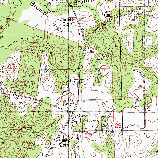 Topographic Map of Washington Parish Fire District 3 Hays Creek Volunteer Fire Department, LA