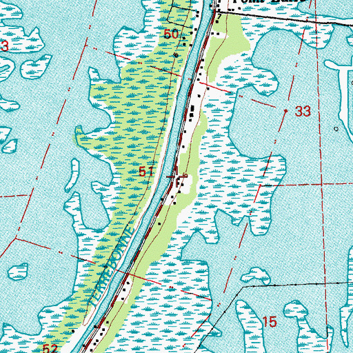 Topographic Map of Montegut / Pointe - aux - Chenes Fire Department Station 4, LA