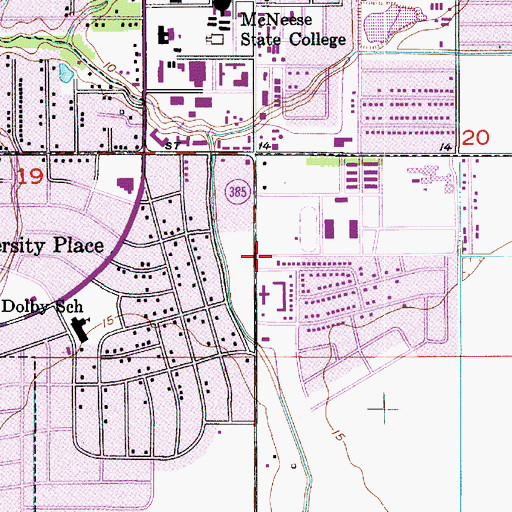 Topographic Map of Lake Charles Training Facility, LA