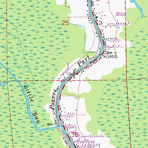 Topographic Map of Pierre Part Volunteer Fire and Rescue Station 1, LA