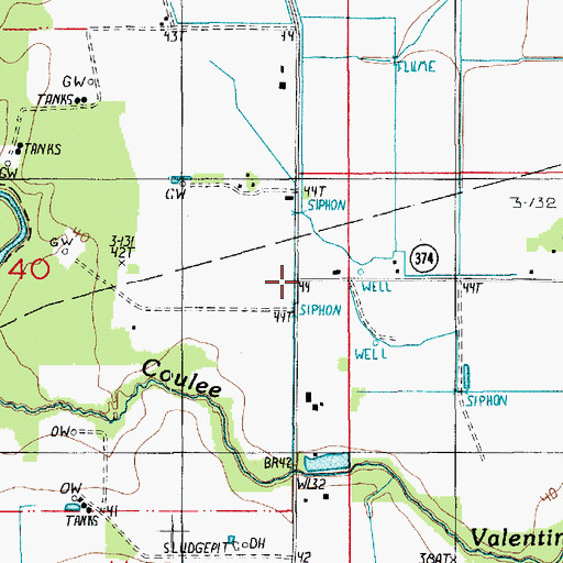 Topographic Map of Acadia - Evangeline Fire Protection District Station 2, LA