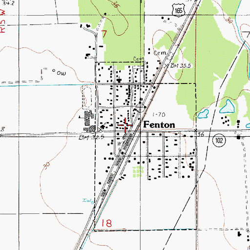 Topographic Map of Jefferson Davis Parish Fire District 5, LA
