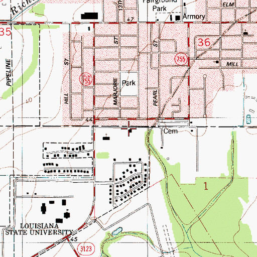 Topographic Map of Eunice Fire Department Station 3, LA